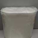 IEEK Small Waste Basket Slim Trash Can 3.2 Gallon/12L Clear and White Garbage Can Rectangle Plastic Wastebaskets Container Bin for Narrow Spaces Office,Bathroom, Bedroom,Kitchen,Living Room,Study