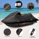 Jet Ski Cover Fits from 135"-145" 3 Seater, 300D Duty Oxford PU Waterproof UV Proof Trailerable Jet Ski Covers, Universal Fit Compatible with Yamaha SeaDoo and Kawasaki Models