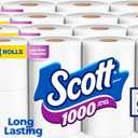Scott 1000 Trusted Clean Toilet Paper, 32 Rolls, Septic-Safe, 1-Ply Toilet Tissue