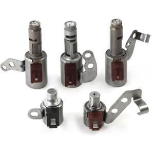 U140E U241E U240E 5pcs Transmission Solenoids Fit for Camry Highlander RAV4 2.4L 3.0L 2002 2003, Replace OE 35220-21020, 35210-21010