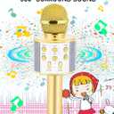 Gifts for 4 5 6 7 8 9 10 11 12 Year Old Girls, Handheld Karaoke Microphone for Kids Fun Toys for 4-13 Year Old Girls Birthday Gifts for 5-13 Year Old Girls Boys Teens - Gold