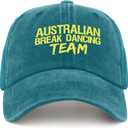 Australian Break Dancing Team Hats Gym hat Cyan Blue Womens Beach hat Gifts for Dad Baseball Hat