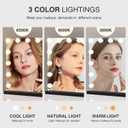 Vanity Makeup Mirror with Lights,Hollywood Vanity Mirror with 3 Color Modes,Lighted Vanity Mirror with Dimmable LED Bulbs &10X Magnification for Desk,Bedroom,Tabletop (Black, 22.8" x 18.1")