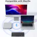 OMOTON Wireless Keyboard for Mac, Ultra-Slim Bluetooth Keyboard with Stable Connection, Compatible with iMac, iMac Pro, MacBook Pro/Air, Mac mini Laptop, Black Grey