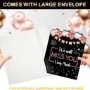 2 x Jumbo Farewell Greeting Card With Envelope for Coworkers, Good Luck Retirement Card Guest Book We Will Miss You Guest Signature Book for Going Away Party Decorations (Black)