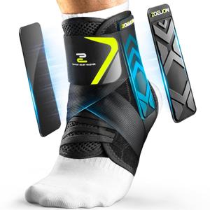 Quick Lace Up Ankle Brace with Side Stabilizing Pads, Slim Fit Ankle Support Brace, Adjustable & Breathable Ankle Support for Men Women, Ankle Stabilizer for Sprain,Injury Recovery,Sports,XL (XL (Ankle size:14"-15")/Pack of 1)