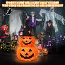 Halloween Pumpkin Decorations Collapsible with Motion Sensor Spooky Music 6 Mode, 3.3 FT Pumpkin Lights 50 LED Light Up Jack O Lantern for Indoor Outdoor Porch Garden Yard Halloween Horror Party Decor