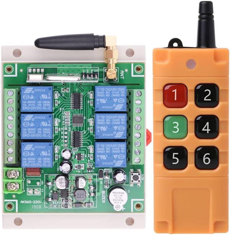 300m DC12V 24V 36V 6CH 6 CH Industrial Wireless Remote Control LED Light Switch Relay Output Radio RF Transmitter 433 MHz Wireless Remote Control LED Light Switch Relay
