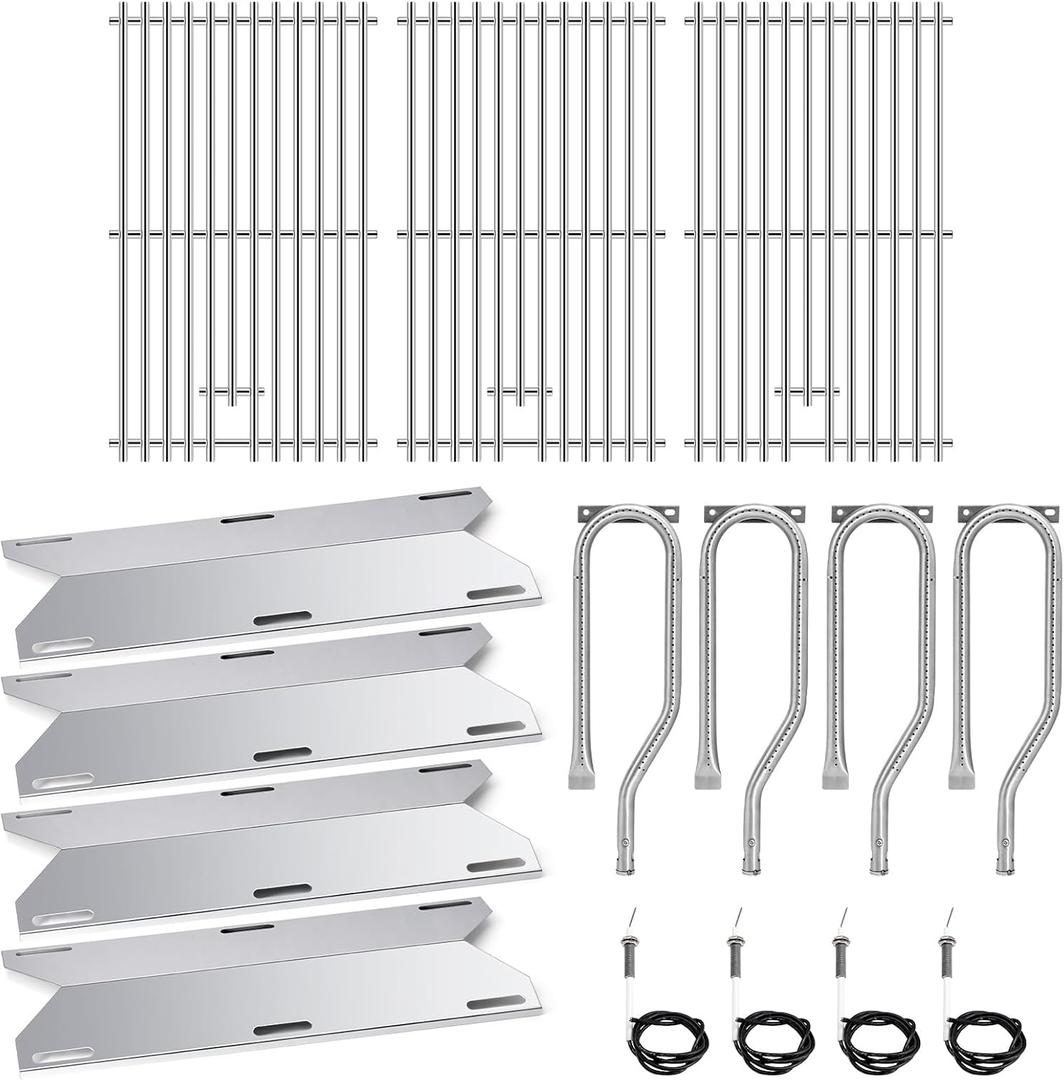 Replacement Parts for Jenn Air 720-0337 Grill 4 Burner, Grill Grates & Flame Spreader & Burner and Igniter Kit for Jenn Air Model 720-0337, Grill Replacement Parts for Jenn Air 720-0337