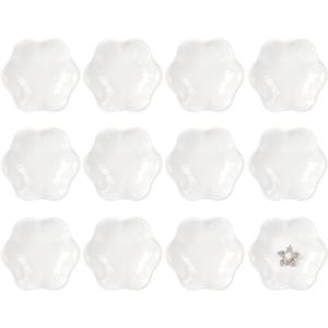 Shappy 12 Pcs Ceramic Jewelry Tray 4.5 in Ring Dish Bulk Decorative Trinket Dish for Bridal Shower Weddings Birthdays Gifts (White)
