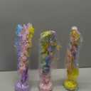 3 Pcs Daisy Birthday Party Decorations Pastel Rainbow Table Centerpieces Macaron Flower Model Foil Spray Table Decor Floral Metallic Burst Centerpiece for Birthday Shower Wedding Supplies