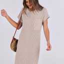 ANRABESS Womens Casual Summer Ribbed Knit Tunic Tshirt Mini Dresses 2026 Trendy Crewneck Short Sleeve Beach Loose Shift Dress (S)