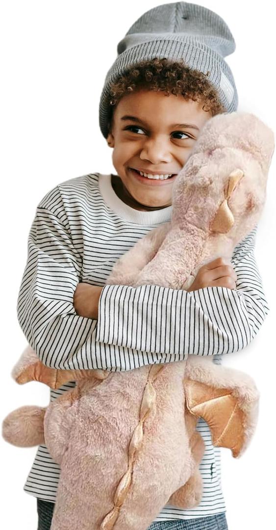 Pterosaur Stuffed Animal with Wings - Cute Soft Dinosaurs Plush Toys Little Flying Dragon Plushies Pillow Doll Christmas Birthday Gifts for Kids Boys Girls (Pink,27.55inch/70cm)