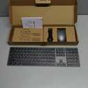 Amazon Basics Ultra Premium Wireless Keyboard and Mouse Combo, Rechargeable, Full-Size with Number Pad, Sleek Design, Plug and Play, Quiet Typing, 2.4GHz USB Receiver, Black (QWERTY)