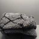 Large Rugs for Living Room, 8x10 Fluffy Grey and Black Bedroom Area Rug, Shag Geometric Soft Fuzzy Carpets Big Kids Room Rug, Non-Slip Plush Modern Rug for Office Home Decor Aesthetic