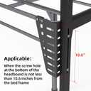 2 x 2 PCS Headboard Brackets for Metal Bed Frame, Attach Headboard to Bed Frame, Adjustable Bed Headboard Brackets, Compatible with 14,16,18 inches Headboards, Black