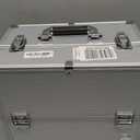 Joligrace Extra Large Makeup Train Case 6 Tray Make Up Artists Organizer Box Lockable Cosmetic Jewelry Toiletries Carrier Crafters Tool Cases with Adjustable Dividers & Shoulder Strap  Silver