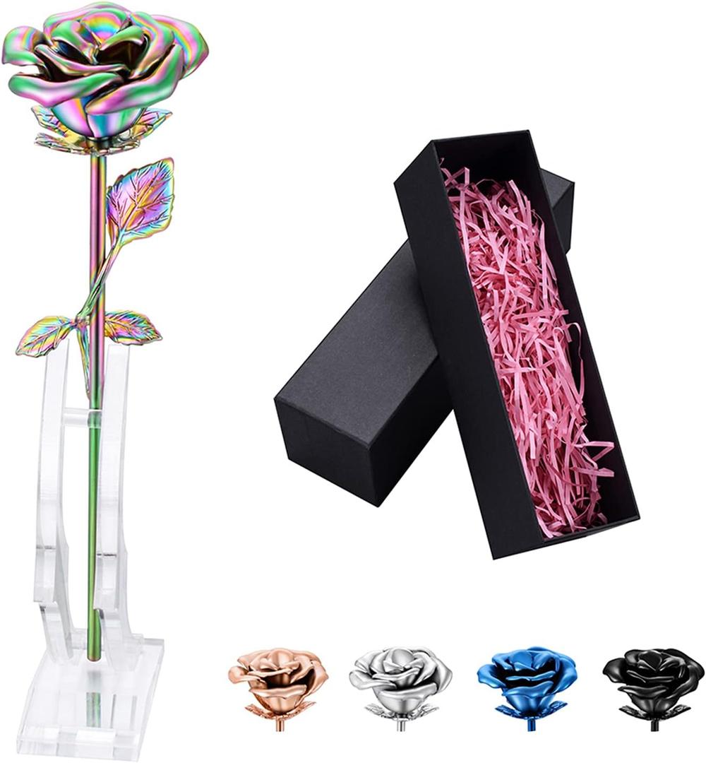 Rose Flower Keepsake Urn for Ashes Sympathy Gift Small Stainless Steel Urn Mini Cremation Urn Keepsake Rose for Sharing Human Ashes-Colorful (Multicolor)