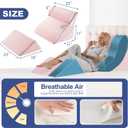 WSOFRLAC 4PCS Orthopedic Bed Wedge Pillow Set for Post Surgery Recovery - Adjustable Memory Foam Support Pillows for Back/Leg/Shoulder Pain Relief, Acid Reflux & Anti Snoring Sleeping System, Pink