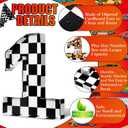 Mifoci 13.7" Race Car Cardboard Fillable Number Box for Charcuterie Fast Birthday Party Decor 1st 2nd 3rd 5th Number Shaped Box Black and White Checkered Snack Paper Mache Tray for Party Supplies (1)