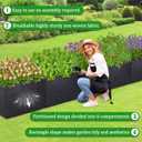 POILKMNI 12x2x1ft Fabric Raised Garden Bed - Outdoor Planter Box Non-Woven Fabric Patio Planting Bed Garden Grow Bed Bag for Growing Herbs, Flowers and Vegetables