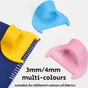 Edge Stitch Lock & Sewing Gauge, 4 Colors Sewing Needle Gauge Measuring Tool, Mini Sewing Finger Ruler for Even Stitches, 3mm Sewing Templates, DIY Stitching kit for Machine Sewing