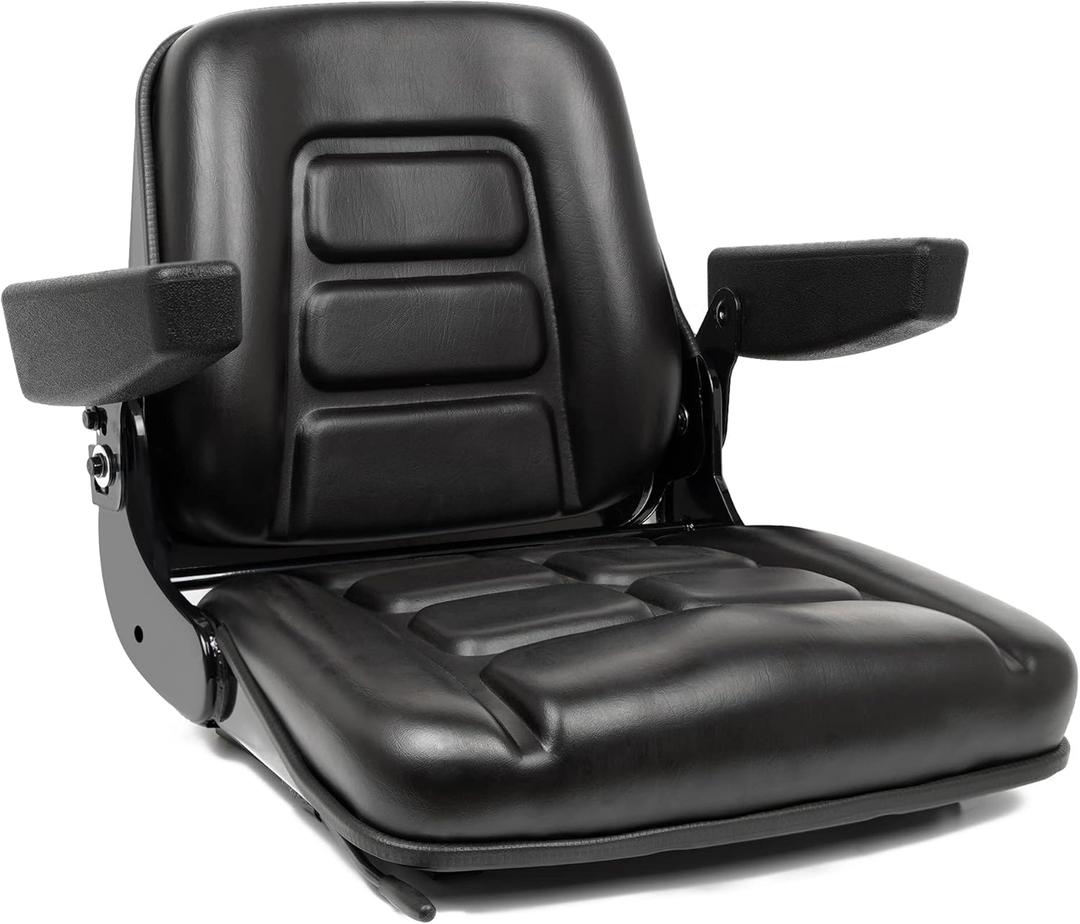 Universal Forklift Seat, Tractor Seat with Micro Switch,Armrest for Tractor,Excavator Skid Loader Backhoe Dozer Telehandler ZTR's