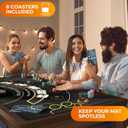 Newverest Blackjack Mat 70" x 35", Blackjack Table Top for Home Game Nights with Friends | Black Jack Casino Table Topper, Poker Mat Layout in Zipper Storage Bag with 8 Coasters in Gift-Ready Box