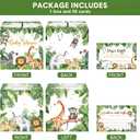 51 Pieces Woodland Baby Shower Card Box and Advice Cards, Diaper Raffle Game Box Tickets, Animals Safari Creatures Party Decorations for Baby Shower, Birthday, Gender Reveal (Jungle Animal Theme)