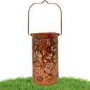 Outdoor Solar Lanterns - Waterproof Metal LED Light,Solar Lights Outdoor | for Garden, Patio, Yard, Porch, Wall, Table, Lawn, Home, Pathway, Walkway Use Powered