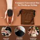 Small Boar Bristle Hair Brush Since 1965 British Craftsmanship, Handmade Natural Wooden Mini Hairbrush/Beard Brush, Pure Soft Bristles Gentle Detangling Women Men Kids Thin Fine Hair, Smooth & Shine
