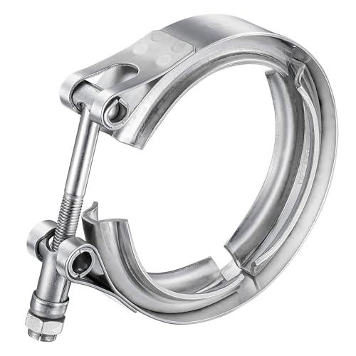 WYSIWYKA 2.36 Inch V Band Clamp 304 Stainless Steel, for Turbo Exhaust Downpipe, Racing Ford Pickup Truck Exchange Exhaust Systems