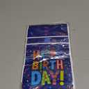 Pasimy 50 Pcs Birthday Drawstring Bags Birthday Favor Bags Birthday Gift Bag Colorful Birthday Pouches Confetti Birthday Plastic Treat Candy Goodies Bag for Birthday Party Supplies