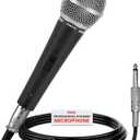 Pyle Professional Dynamic Vocal Microphone - Moving Coil Dynamic Cardioid Unidirectional Handheld Microphone with ON/OFF Switch Includes 15ft XLR Audio Cable to 1/4'' Audio Connection - PDMIC59