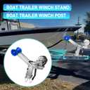 Boat Trailer Winch Stand with 1200LB Boat Winch Compatible with 3" W X 4" H Trailer Drawbar, Up/Down Adjustable Boat Winch Mounts, Boat Trailer Winch Post for Speedboats, Fishing Boats & Motorboats