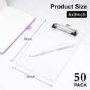 Small Clear Clipboard Set of 10, A5 Mini Clip Board | 6 x 9 Half-Letter Size for Classroom, Students, Teacher, Nurse, Office & School Supplies