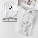 4 x NITITOP Compatible with iPhone 14 Pro Max Case Clear Magnetic Compatible with MagSafe Cute Lily Flowers Floral for Women Girls Hard PC Back Shockproof Protective Phone Cover - White