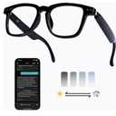 AI Smart Wireless Bluetooth Translation Glasses for Men/Women with Speakers/Bluetooth&140+ Languages Translation Sports/Travel/Drive/Busniess (C1+AI+Color Change Lenses+Black)