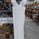 EKALIY 2025 Summer Women's Satin Off Shoulder Formal Dress Wedding Guest Elegant Butterfly Sleeve Split Cocktail Prom Midi Dresses, 2XL