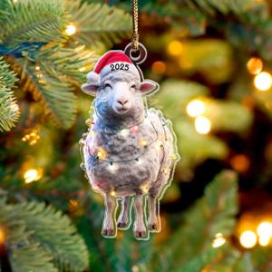 Sheep Ornaments for Christmas Tree 2025 - Gifts for Sheep Lovers, Farmers, Family, Funny Farm Animal Christmas Ornaments, Gifts for Animal Lovers, Women, Men, Friends 6 Pack