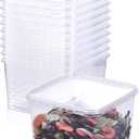 SHPii 88 oz. Square Clear Deli Containers with Lids, BPA-Free, Freezer and Microwave Safe Food Storage Containers, Reusable for Kitchen Storage, Meal Prep, Take-out, Restaurant Supplies.(10 packs)