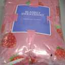 KFUBUO Wearable Blanket Hoodie for Adults Sherpa All Patterns Oversized Sweatshirt Blanket with Pockets Cute Birthday Gifts for Sister Strawberry