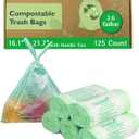 bioMat Compostable Trash Bags 2.6 Gallon with Handle Ties, 125 Count, Small Kitchen Food Scrap Bin Liners, BPI, CMA and OK Compost HOME certified, Meets the ASTM D6400 Standard