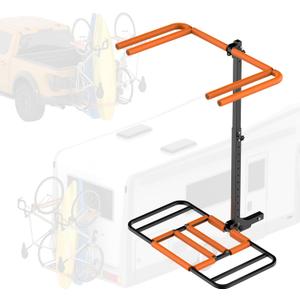Vertical RV Kayak Rack and Bike Carrier for 2 Kayaks and 2 Bikes, 300 LBS Load Capacity Heavy Duty Alloy Steel | 2" Hitch Mount Foldable Universal Fit for Truck, SUV, RV, Van
