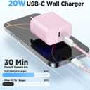 20W USB C Fast Charging for iPhone 17 Air/16/15 Pro Max,3Pack Colorful Mixed Charger Block with Braided Long USB C to C Cables (6/6/10ft) Compatible with iPhone16/15 Pro/15 Plus/iPad Pro