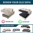 LUFEIJIASHI Sectional Couch Covers L Shape Couch Cushion Covers for Sectional Sofa,Stretch Sectional Sofa Covers Furniture Protector for Pets Dogs 3 Piece (Black, 2 Seater + 1 Chaise)