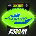 LIGHTRO - Soft Foam Glow in The Dark Football - 8" Youth Size - Super Bright LEDs - Batteries Included - LED Football - for Kids 6-12 - Light Up Gift for Birthdays - Kids & Boys