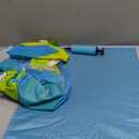 Baby Pool Float No Flip Over, Inflatable Baby Float with Sun Protection Canopy, Baby Swimming Float, Baby Swim Float with Double Air Chambers, Add Tail for Age of 3-36 Months (Small, Blue)