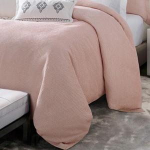 HiEnd Accents Jolie Queen Duvet Cover, Pink Textured Chenille Bedding, Boho Chic Casual Farmhouse Comforter Cover