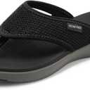 DREAM PAIRS Women's Arch Support Soft Cushion Flip Flops Thong Sandals, Size 5.5, Black/ Grey, BREEZE-2